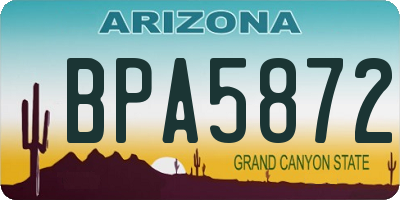 AZ license plate BPA5872