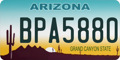 AZ license plate BPA5880
