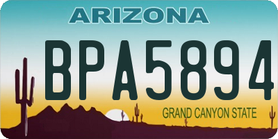 AZ license plate BPA5894