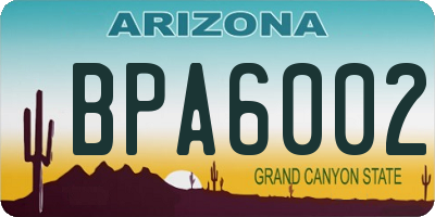AZ license plate BPA6002