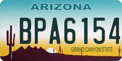 AZ license plate BPA6154