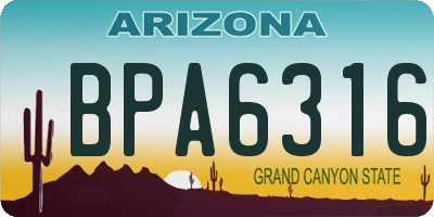AZ license plate BPA6316