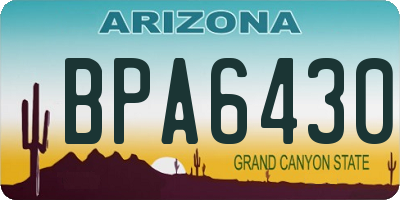 AZ license plate BPA6430
