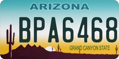 AZ license plate BPA6468