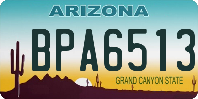 AZ license plate BPA6513