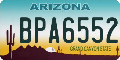 AZ license plate BPA6552