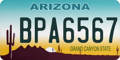 AZ license plate BPA6567