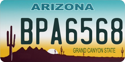 AZ license plate BPA6568