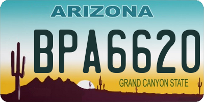 AZ license plate BPA6620