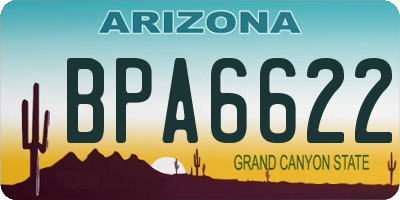 AZ license plate BPA6622