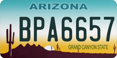 AZ license plate BPA6657
