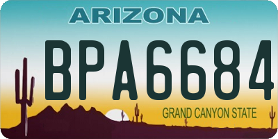 AZ license plate BPA6684