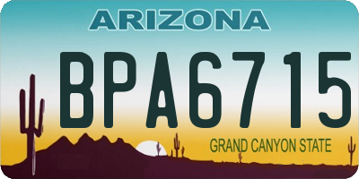 AZ license plate BPA6715
