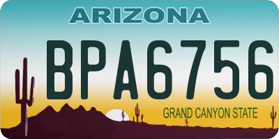 AZ license plate BPA6756