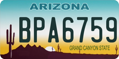 AZ license plate BPA6759