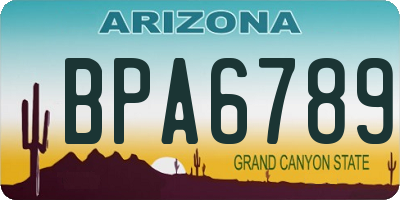 AZ license plate BPA6789