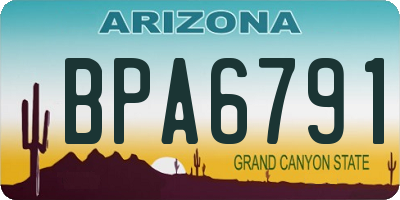 AZ license plate BPA6791