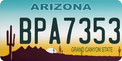 AZ license plate BPA7353