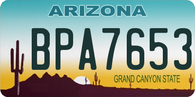 AZ license plate BPA7653