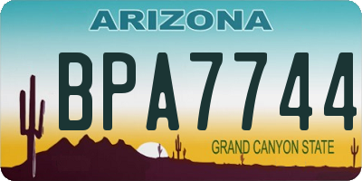 AZ license plate BPA7744