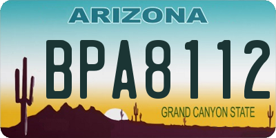 AZ license plate BPA8112