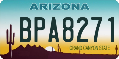 AZ license plate BPA8271