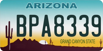 AZ license plate BPA8339