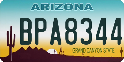 AZ license plate BPA8344