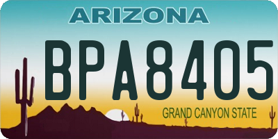 AZ license plate BPA8405