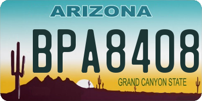 AZ license plate BPA8408