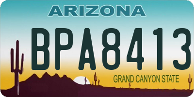 AZ license plate BPA8413