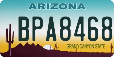 AZ license plate BPA8468