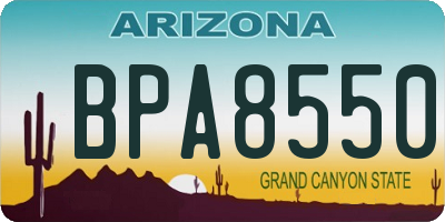 AZ license plate BPA8550