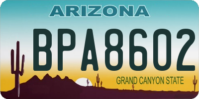 AZ license plate BPA8602