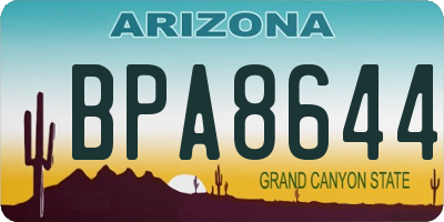 AZ license plate BPA8644