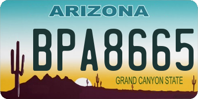 AZ license plate BPA8665