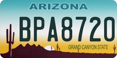 AZ license plate BPA8720