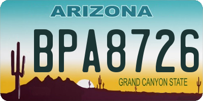 AZ license plate BPA8726