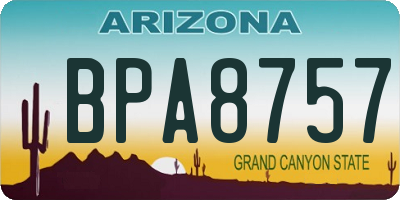 AZ license plate BPA8757