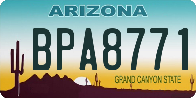 AZ license plate BPA8771