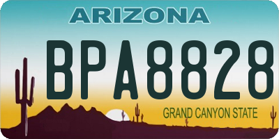 AZ license plate BPA8828