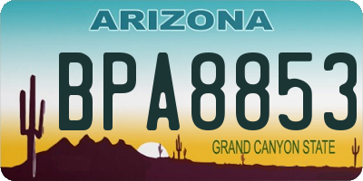 AZ license plate BPA8853