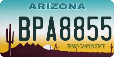 AZ license plate BPA8855