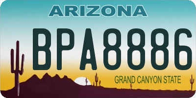 AZ license plate BPA8886