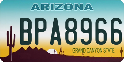 AZ license plate BPA8966
