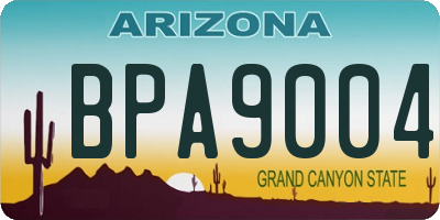 AZ license plate BPA9004