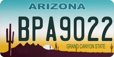 AZ license plate BPA9022