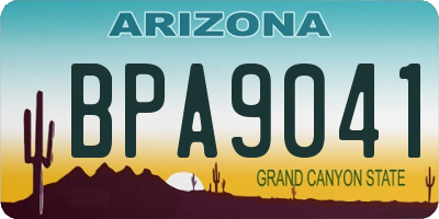 AZ license plate BPA9041