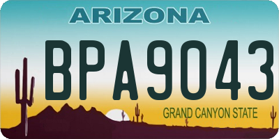 AZ license plate BPA9043