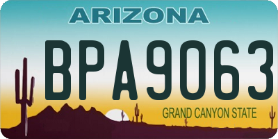 AZ license plate BPA9063